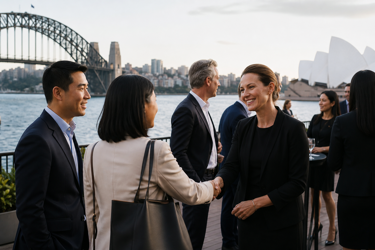 A visiting delegation being welcomed at a Sydney venue