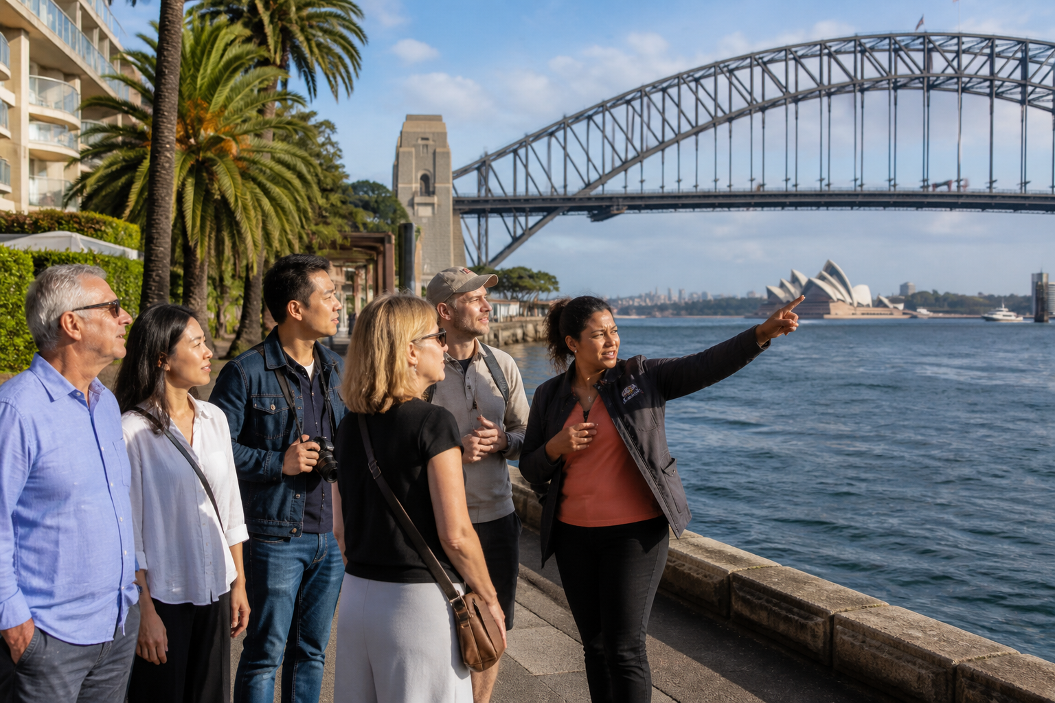 A group tour taking in Sydney Harbour