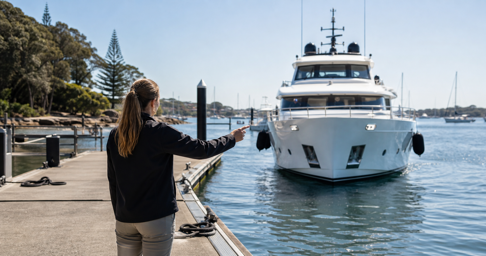 A yacht arriving on Sydney Harbour