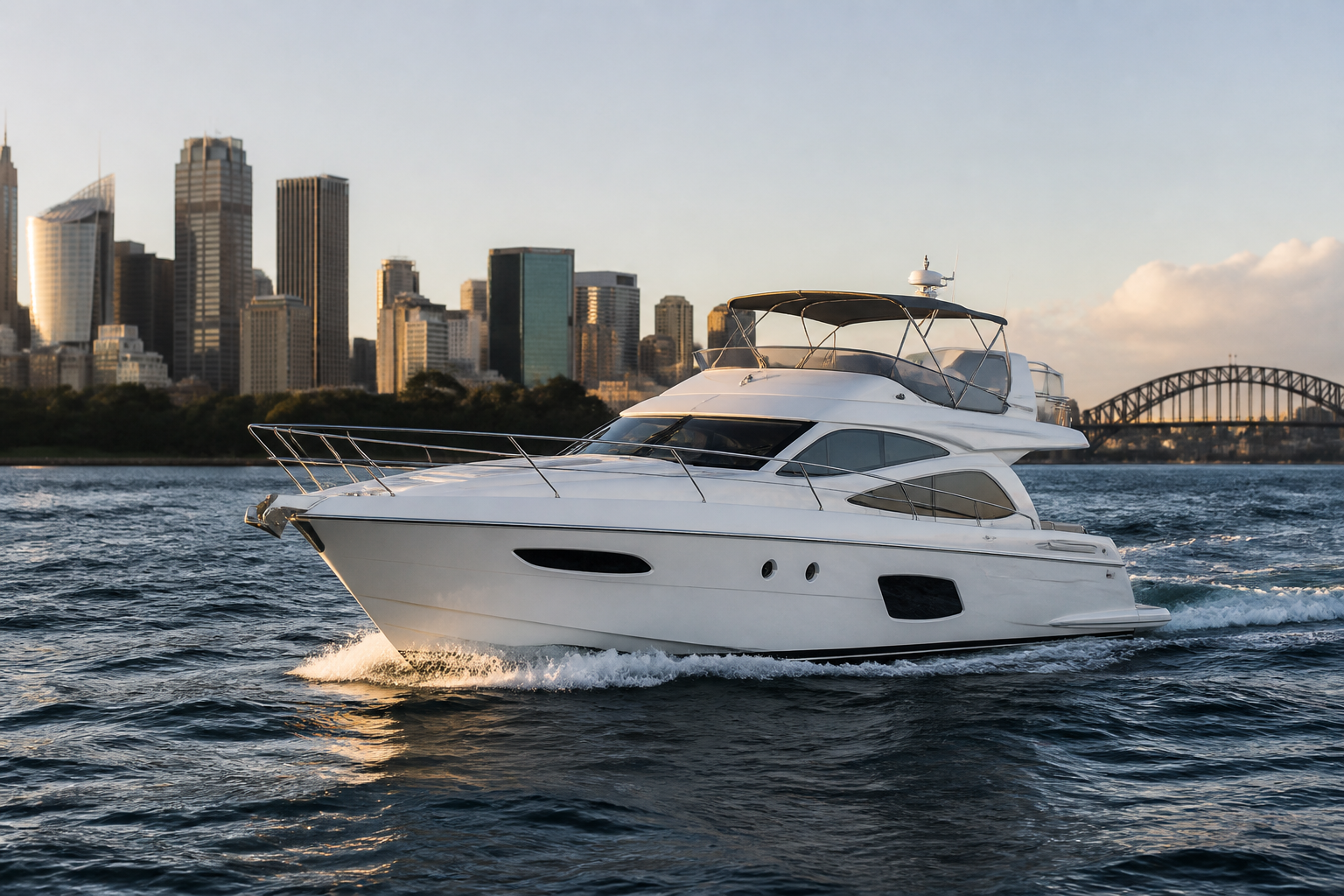 Guests aboard a chartered yacht on Sydney Harbour